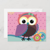 Schöne Volkskunst mit Blume Postkarte (Vorne/Hinten)