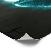Schöne Vollmond Beach Starry Night Poster (Ecke)