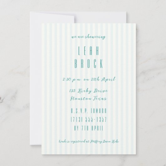 Schöne Vorlage für eine Babydusche (Rückseite)