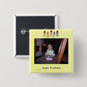 Schöne Vorlage für Geburtstagsfotos Button (Vorne & Hinten)
