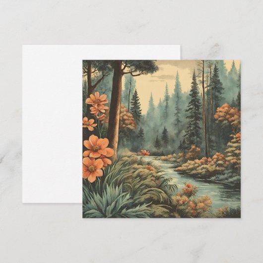 Schöne Waldlandschaft Feiertagskarte (Vorne/Hinten)