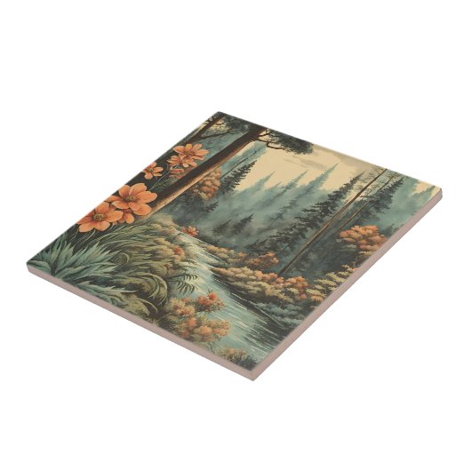 Schöne Waldlandschaft Fliese (Seite)