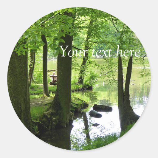Schöne Waldlandschaft Foto Runder Aufkleber (Vorderseite)