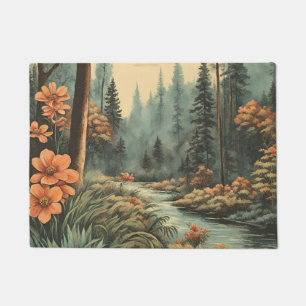 Schöne Waldlandschaft Fußmatte