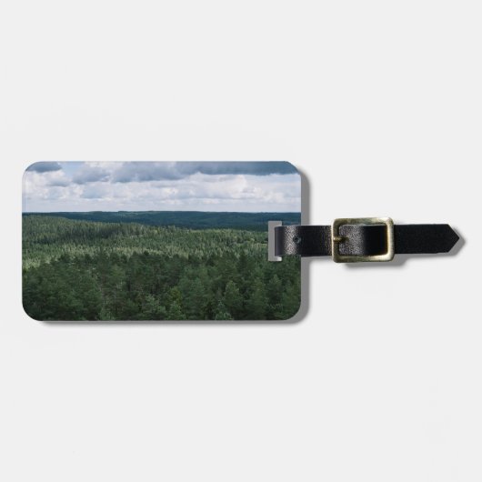 Schöne Waldlandschaft Luftbild Mit Text Gepäckanhänger (Vorderseite horizontal)
