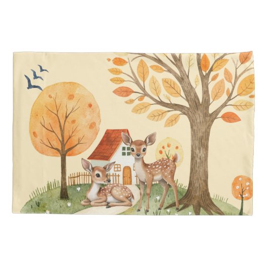 Schöne Waldlandschaft Zuhause Kissenbezug (Rückseite)