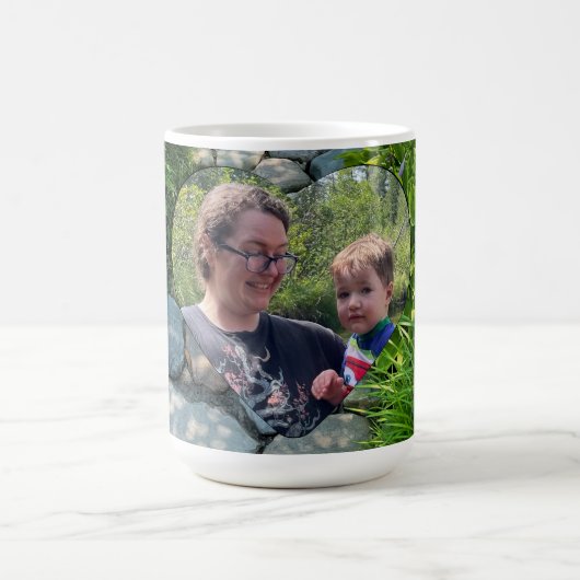 Schöne Waldschablone Foto Sonnenlichtbäume Fotovor Kaffeetasse (Mittel)