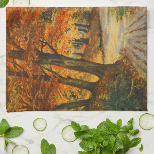 Schöne Waldszene Geschirrtuch (Gefaltet)