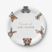 Schöne Waldtiere Babydusche Pappteller (Vorderseite)