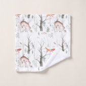Schöne Waldtiere Badhandtuch Set (Waschlappen)