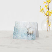 Schöne Waldtiere Elchen im Schnee Gruß Karte (Gelbe Blume)