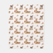 Schöne Waldtiere Herbst Art Muster Fleecedecke (Vorderseite)