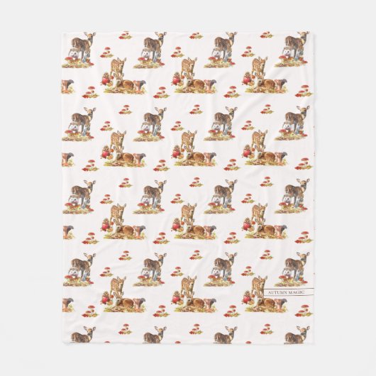 Schöne Waldtiere Herbst Art Muster Fleecedecke (Vorderseite)
