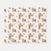 Schöne Waldtiere Herbst Art Muster Fleecedecke (Vorderseite (Horizontal))