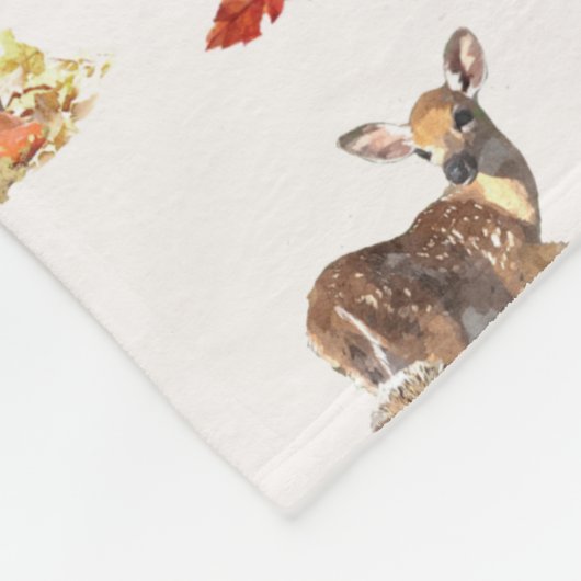Schöne Waldtiere Herbst Art Muster Fleecedecke (Ecke)