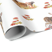 Schöne Waldtiere Herbst Art Muster Geschenkpapier (Rolleneckpunkt)
