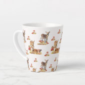 Schöne Waldtiere Herbst Art Muster Milchtasse (Linke Ecke)