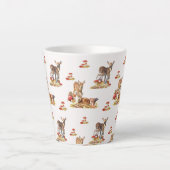 Schöne Waldtiere Herbst Art Muster Milchtasse (Vorderseite)