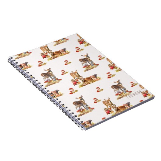 Schöne Waldtiere Herbst Art Muster Notizblock (Rechte Seite)