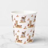 Schöne Waldtiere Herbst Art Muster Pappbecher (Links)