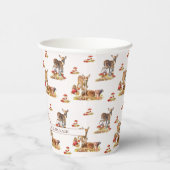 Schöne Waldtiere Herbst Art Muster Pappbecher (Rechts)