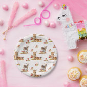 Schöne Waldtiere Herbst Art Muster Pappteller (Party)