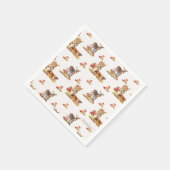 Schöne Waldtiere Herbst Art Muster Serviette (Ecke)