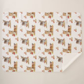 Schöne Waldtiere Herbst Art Muster Sherpadecke (Vorderseite (Horizontal))