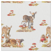 Schöne Waldtiere Herbst Art Muster Stoff (Nahaufnahme)