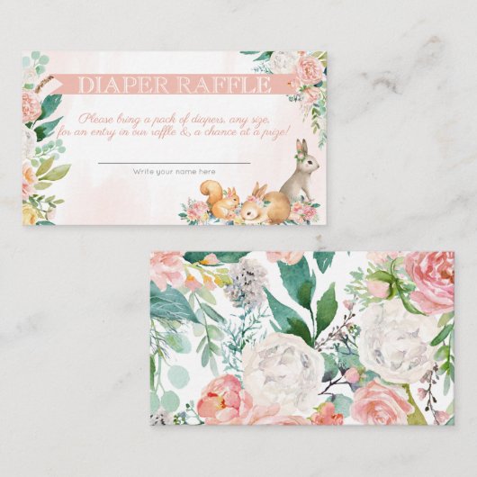 Schöne Waldtiere Holzfäller Begleitkarte (Vorne/Hinten)