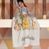 Schöne Waldtiere Schnee Fleecedecke