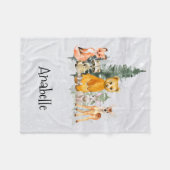 Schöne Waldtiere Schnee Fleecedecke (Vorderseite (Horizontal))