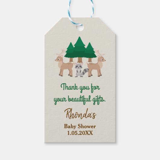 Schöne Waldtiere Tag Geschenkanhänger (Vorderseite)