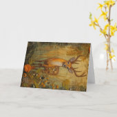 Schöne Waldtiere Wildtiere Grüße der Hirsche Karte (Gelbe Blume)
