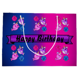 Schöne Wale mit Seashells Große Geschenktüte