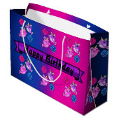 Schöne Wale mit Seashells Große Geschenktüte (Rückseite Schrägansicht)