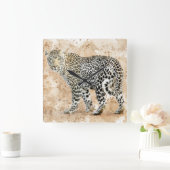 Schöne Wall-Uhr - Leopard Quadratische Wanduhr (Zuhause)