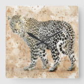 Schöne Wall-Uhr - Leopard Quadratische Wanduhr (Vorderseite)