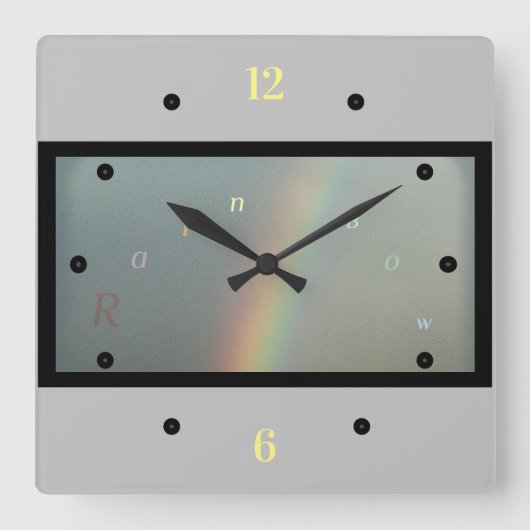 Schöne Wall-Uhr - Regenbogen Quadratische Wanduhr (Vorderseite)