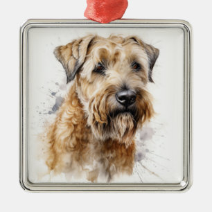 SCHÖNE, WASSER BEDECKTE RÄDERHUNDE ORNAMENT AUS METALL