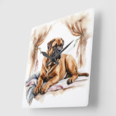 SCHÖNE WASSERCOLOR BOERBOEL DOG QUADRATISCHE WANDUHR (Winkel)