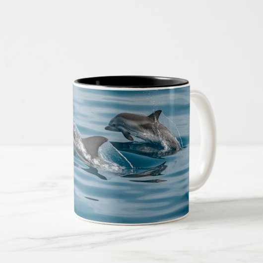Schöne Wasserdelfine Zweifarbige Tasse (VorderseiteRechts)