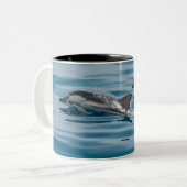 Schöne Wasserdelfine Zweifarbige Tasse (Vorderseite Links)