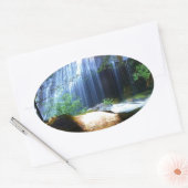 Schöne Wasserfall Dschungel Landschaft Ovaler Aufkleber (Umschlag)