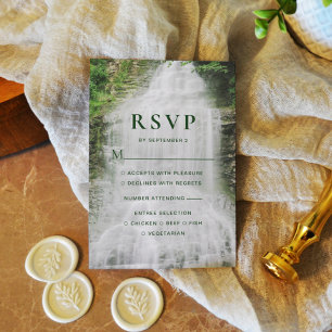 Schöne Wasserfall Hochzeit RSVP Karte