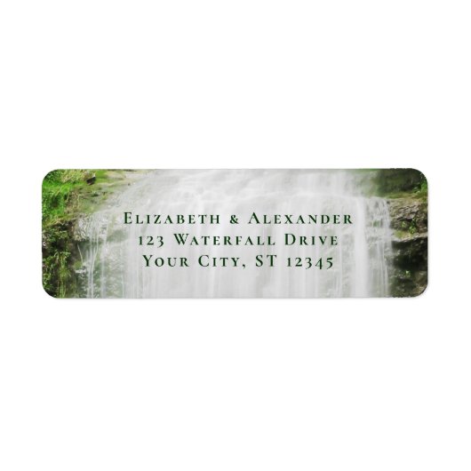 Schöne Wasserfall Hochzeit Rücksendeadresse (Vorne)