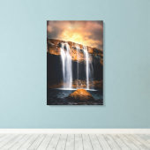 Schöne Wasserfall Landschaft Leinwanddruck (Insitu (Holzboden))