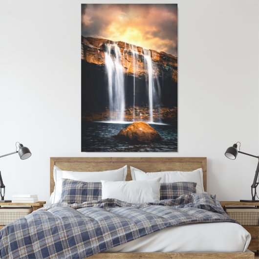 Schöne Wasserfall Landschaft Leinwanddruck (Insitu (Schlafzimmer))
