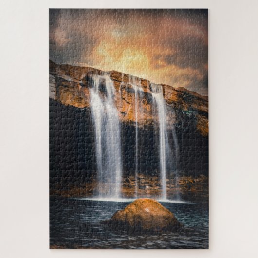 Schöne Wasserfall Landschaft Puzzle (Vertikal)