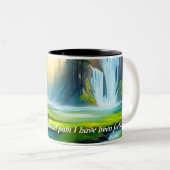 Schöne Wasserfall-Mantra-Kaffee-Tasse Zweifarbige Tasse (VorderseiteRechts)